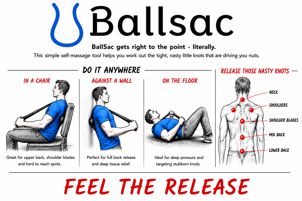 Ballsac Back Massager in Black